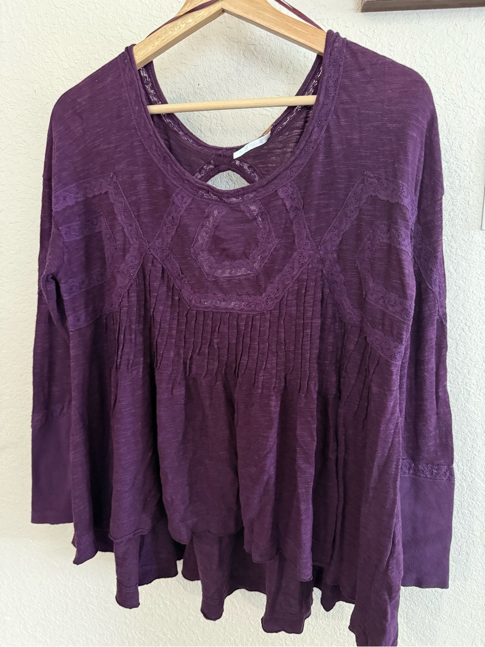 Free People Deep Purple billowy peplum top